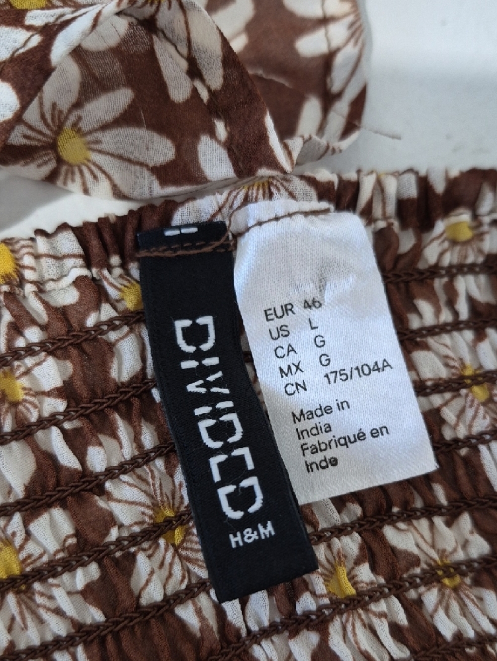 H & M DIVIDED Brown Daisy Print Maxi Sundress - Picture 4 of 5